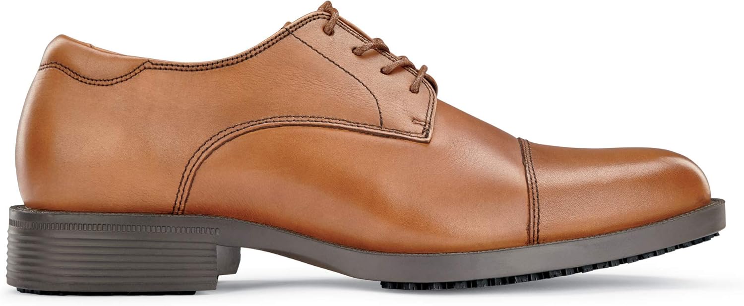 

Мужские противоскользящие оксфорды Shoes for Crews - элегантная, удобная, нескользящая рабочая обувь для мужчин в сфере гостеприимства, офисного и делового стиля, здравоохранения - Senator, Brown (Senator)