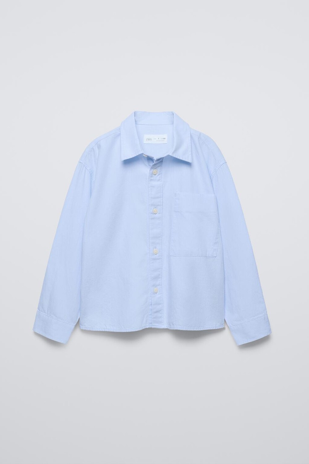 

Рубашка из твила с наческом ZARA, небесно-голубой