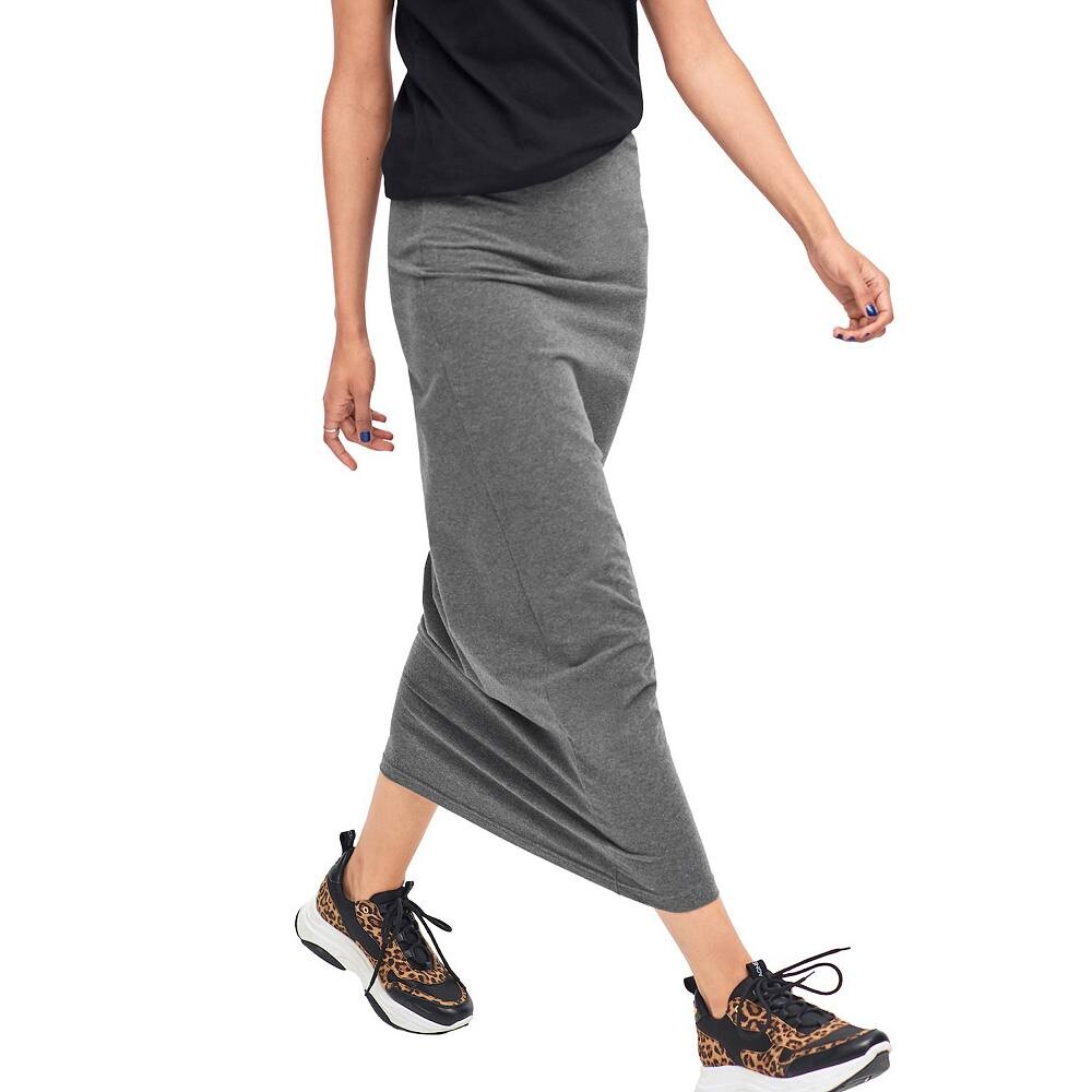 

Женская трикотажная длинная юбка больших размеров Ellos, цвет Medium Heather Grey