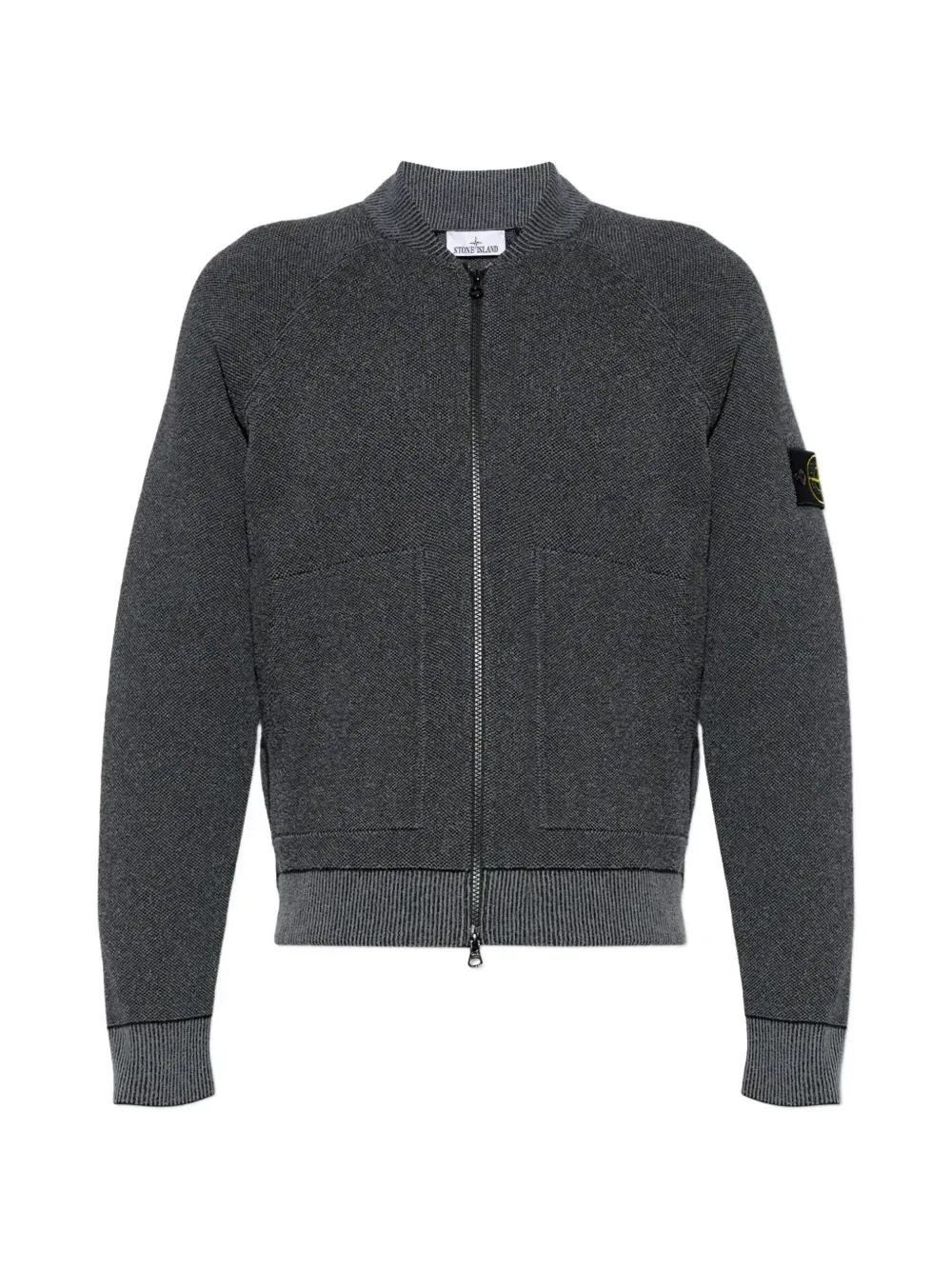 Кардиган на молнии с нашивкой-логотипом Stone Island, серый