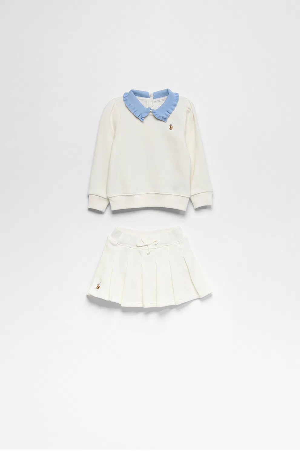 Детский комплект из махрового свитшота и шорт белого цвета от Polo Ralph Lauren Children — фото 3