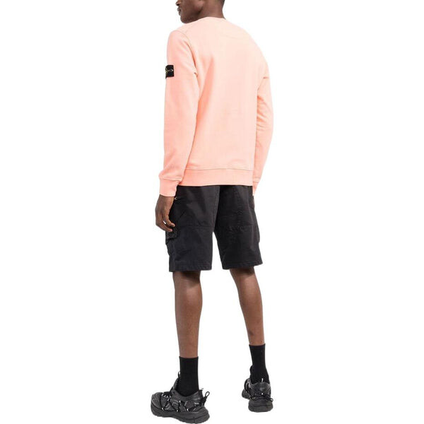 Толстовка brushed cotton fleece sweatshirt 'pink' Stone Island, розовый — фото 3