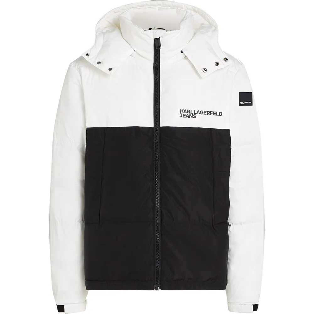 

Джинсовая куртка-пуховик Karl Lagerfeld Jeans A3M15034 с цветовыми блоками, белый