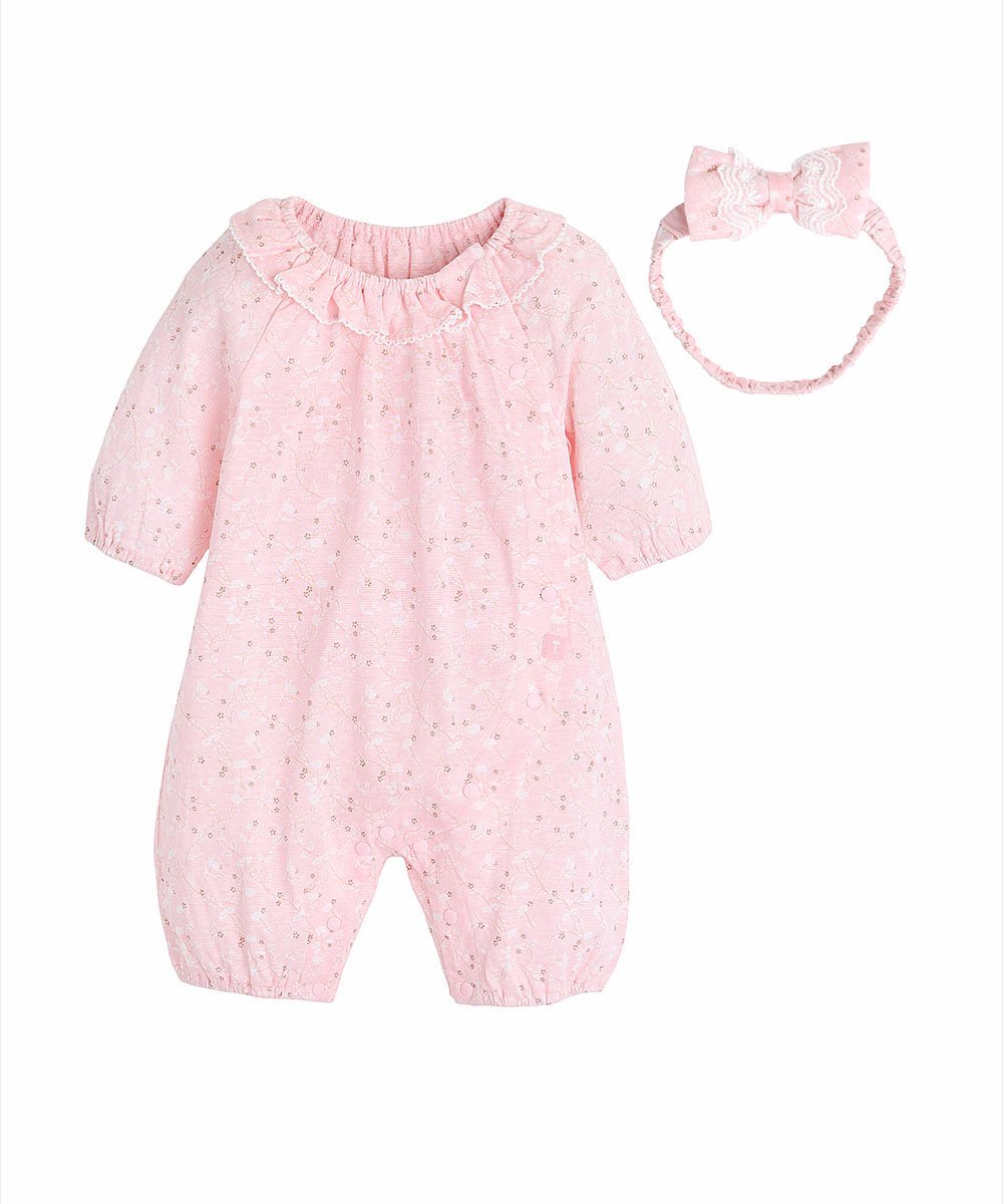 Комбинезон с рукавами 3/4 и повязка на голову Moimoln, Pink