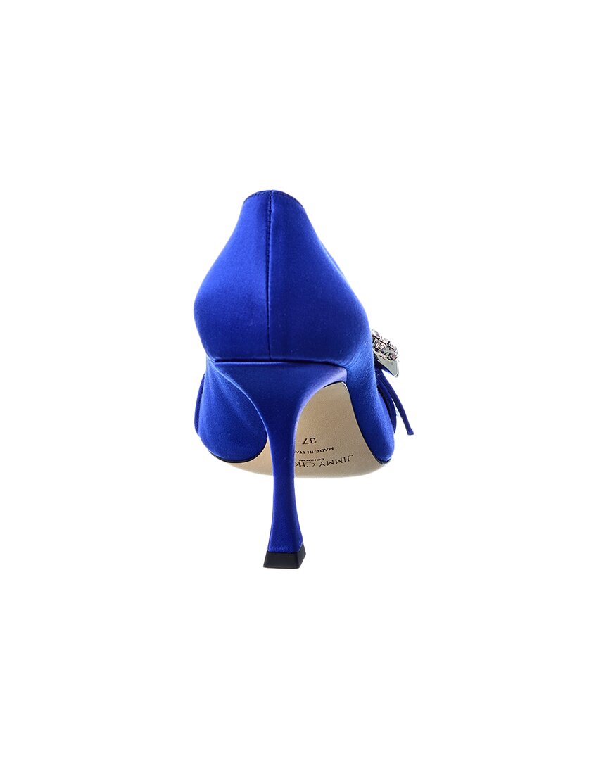 Сатиновые туфли-лодочки Jimmy Choo Melva 90, синий — фото 3