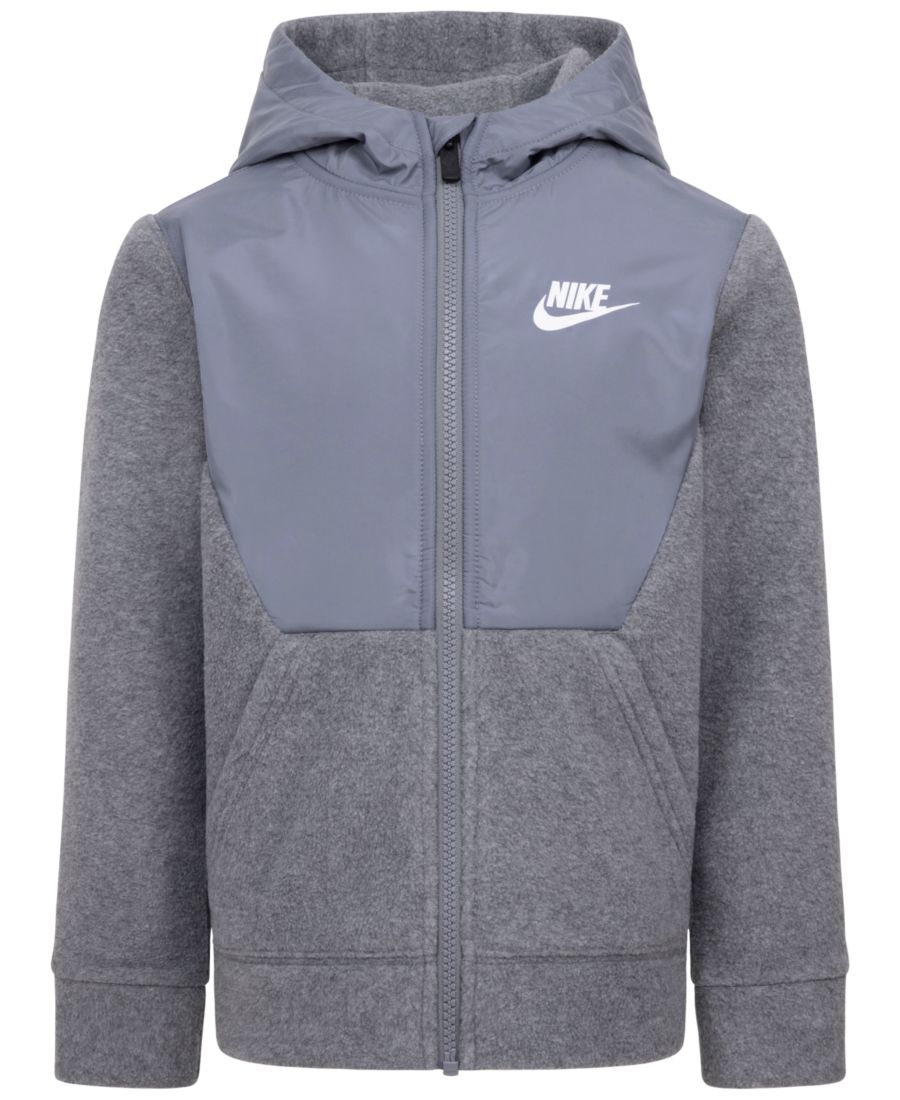 

Детская спортивная толстовка на молнии из флиса Nike, Smoke Grey