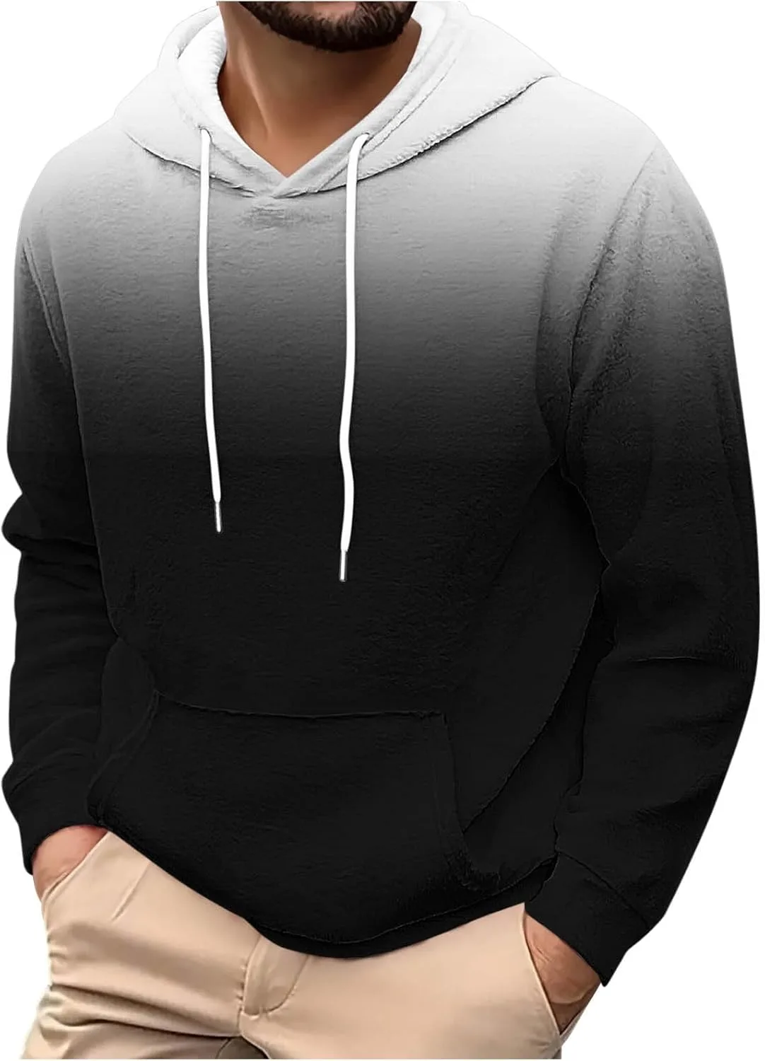 

Xiaojmake мужская худи оверсайз в клетку с омбре принтом