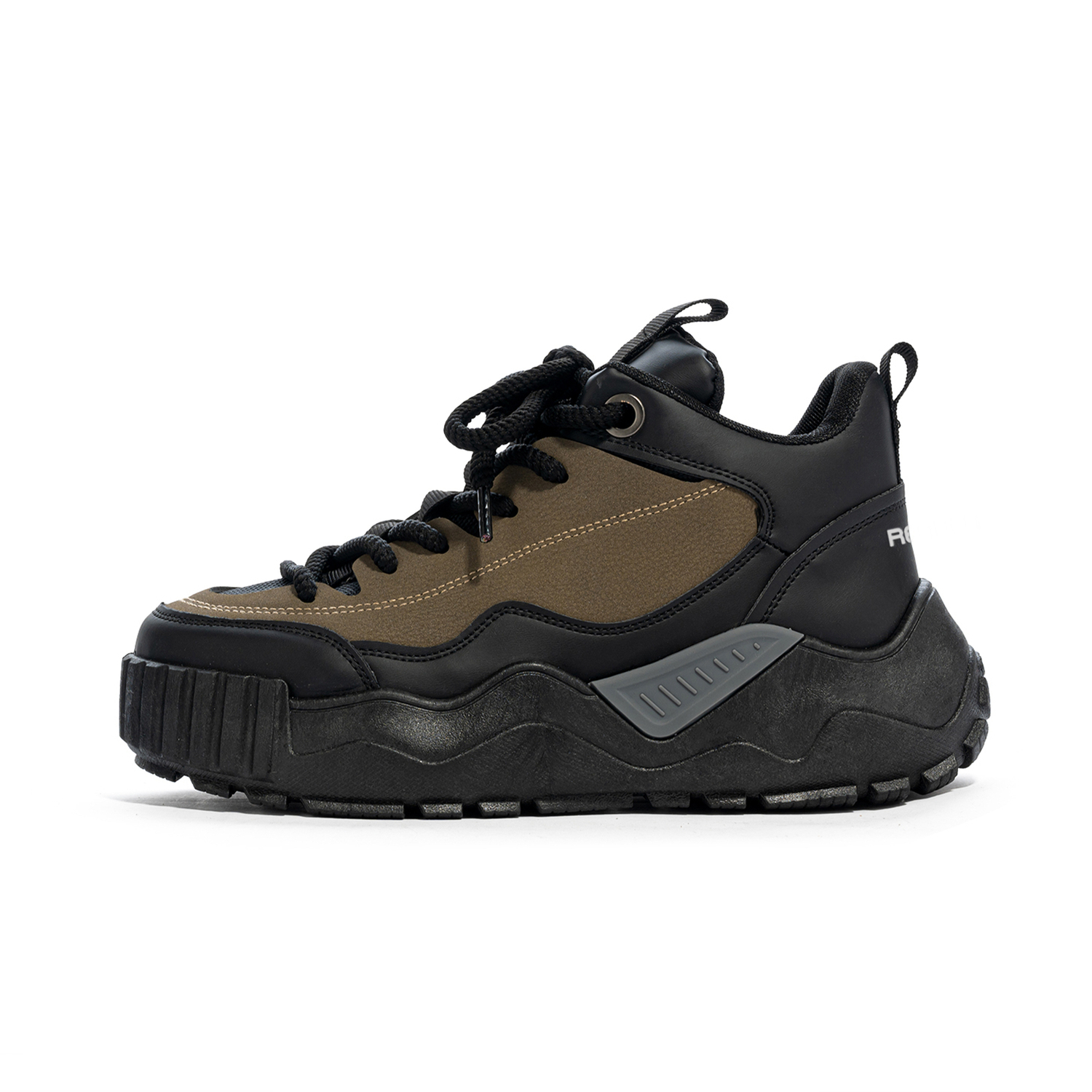 

Humanism 1986 Коричневые мужские полувысокие повседневные ботинки с амортизацией, увеличенной высотой и устойчивостью к истиранию, цвет Brown