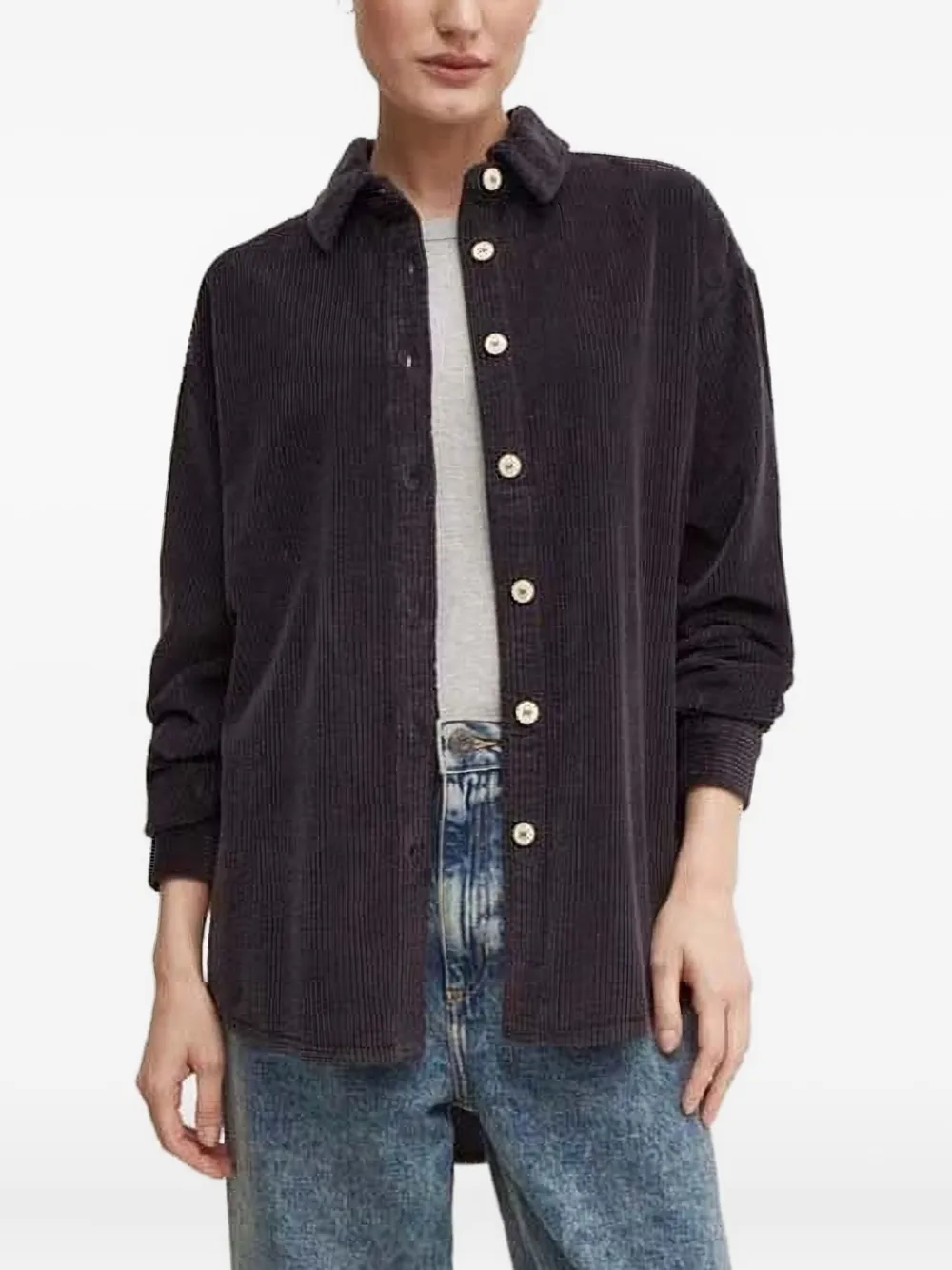 

Вельветовая рубашка на пуговицах American Vintage, синий