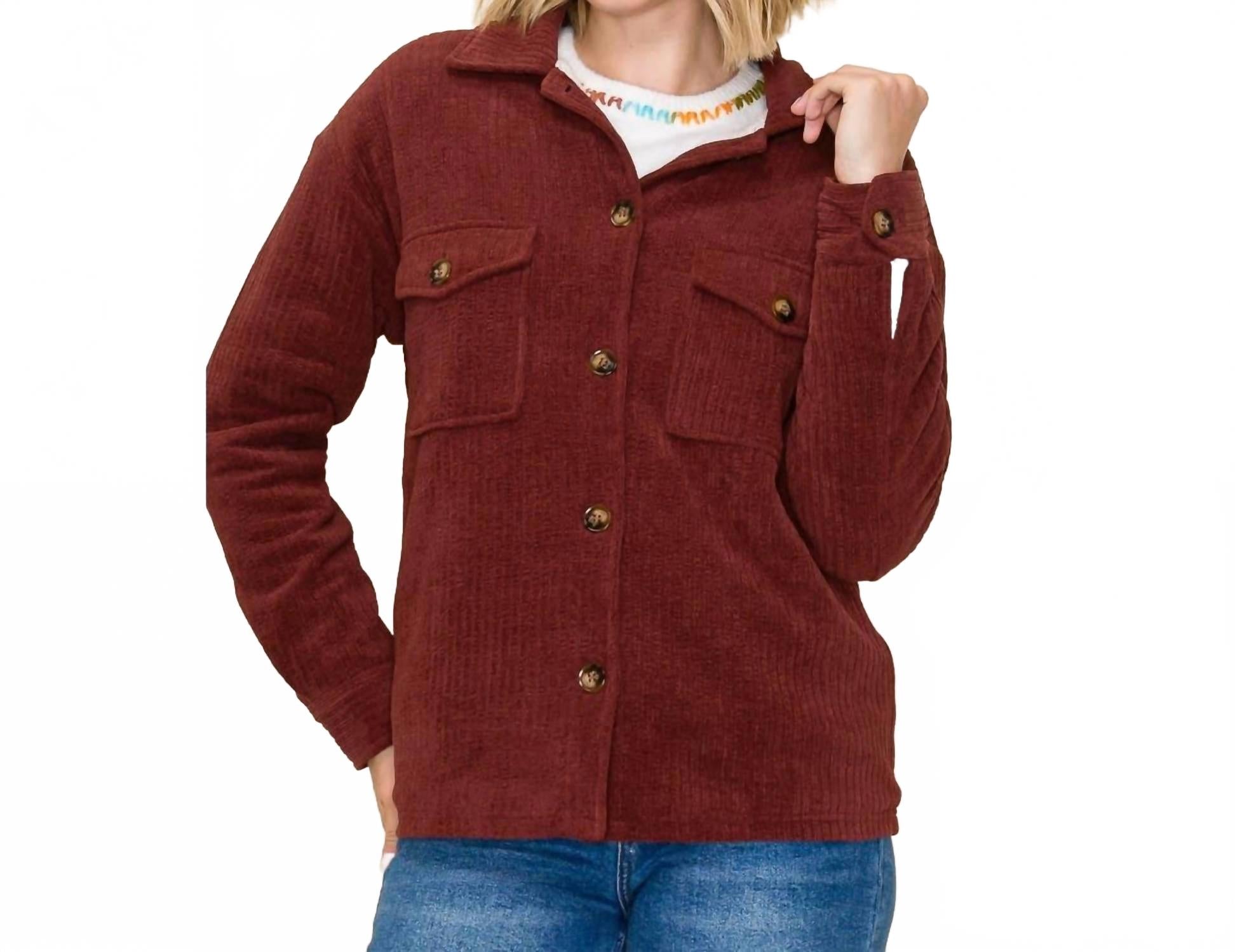 

Вельветовая куртка с меховой подкладкой бордового цвета Staccato, бургундия