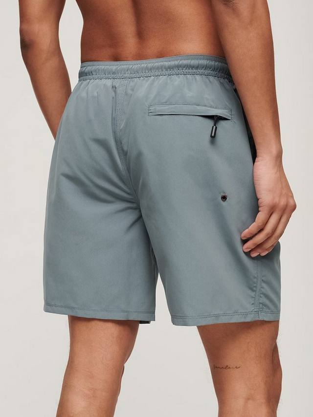 Вышитые 17-дюймовые плавательные шорты премиум-класса Superdry, цвет Stormy Weather Grey — фото 3