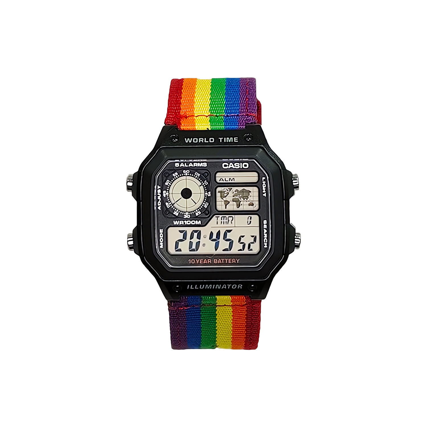 

CASIO Часы Unisex YOUTH Black Watch, Black Block Stripes Rainbow