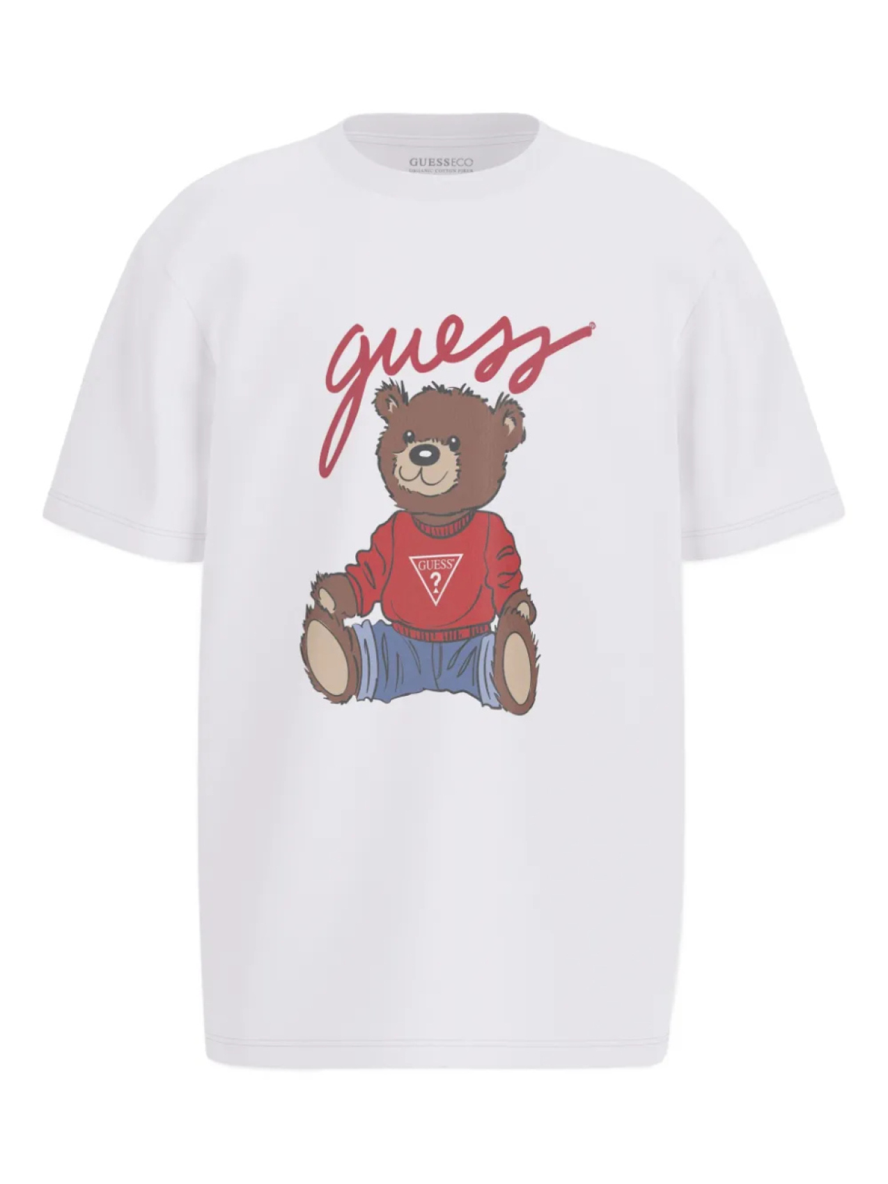 

Футболка с принтом плюшевого мишки для детей Guess Kids, белый