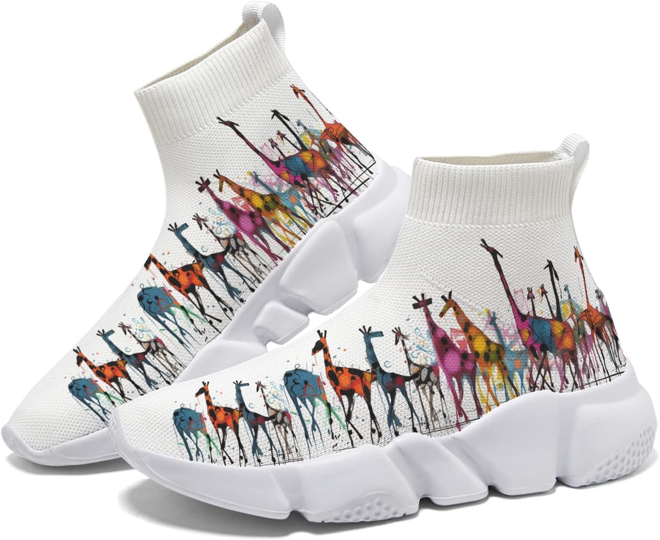 

Мужские теннисные кроссовки противоскользящие для бега, повседневной ходьбы и джоггинга, женские слипоны-носки с рисунком животных Hetios, Animal_03