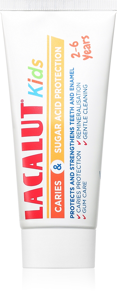

Детская зубная паста с защитой от кариеса и сахарной кислоты Lacalut, 2-6y 55 мл