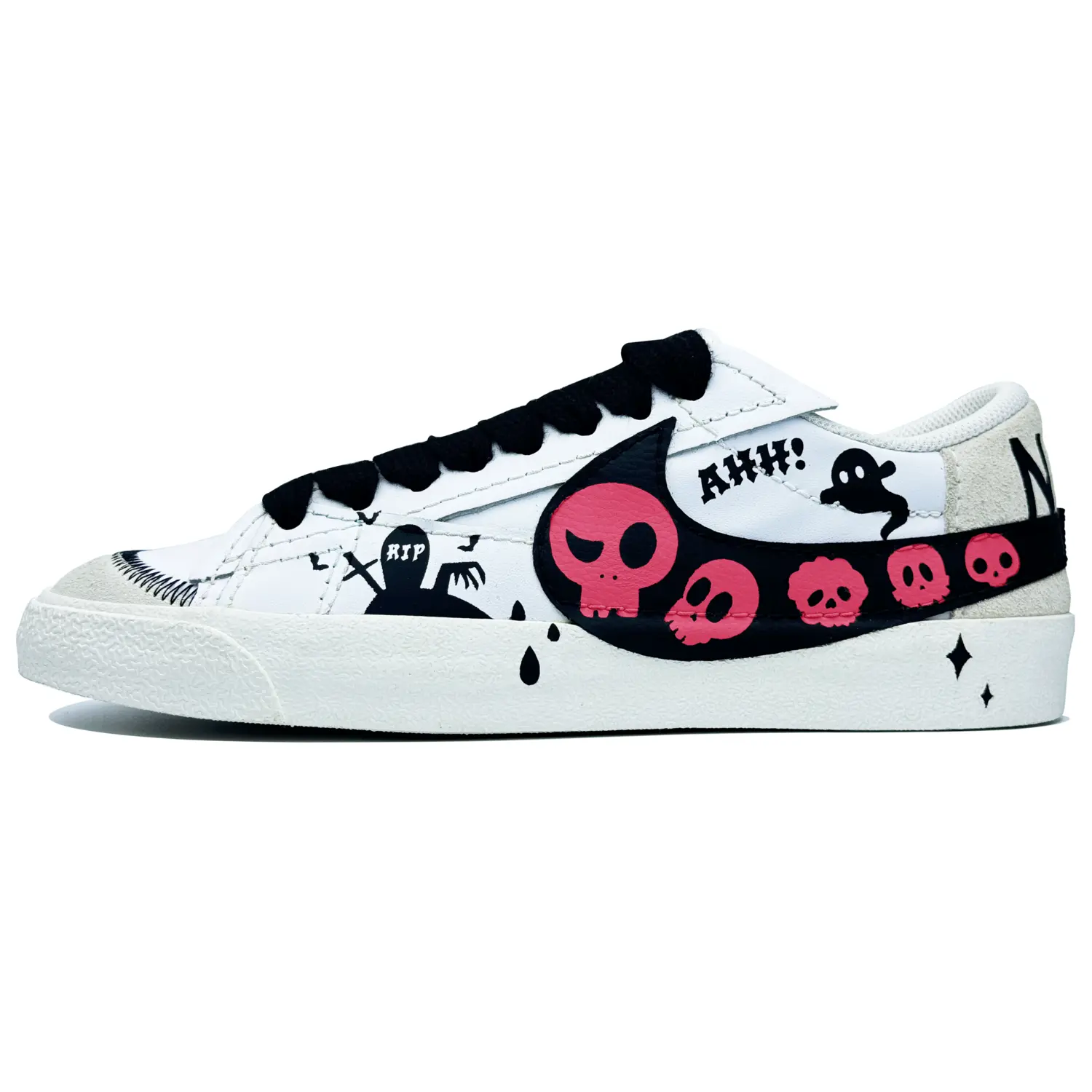 

Nike Антискользящие и износостойкие легкие низкие кроссовки для скейтбординга мужские Black Pink White