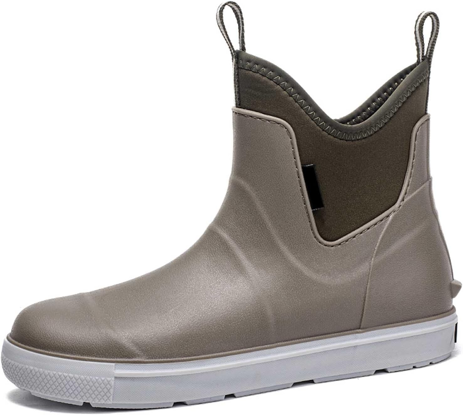 

Мужские дождевые ботинки против скольжения для пеших прогулок на открытом воздухе, для влажной погоды, удобные, легкая подошва из резины, против скольжения, для рыбалки Generic, бежевый