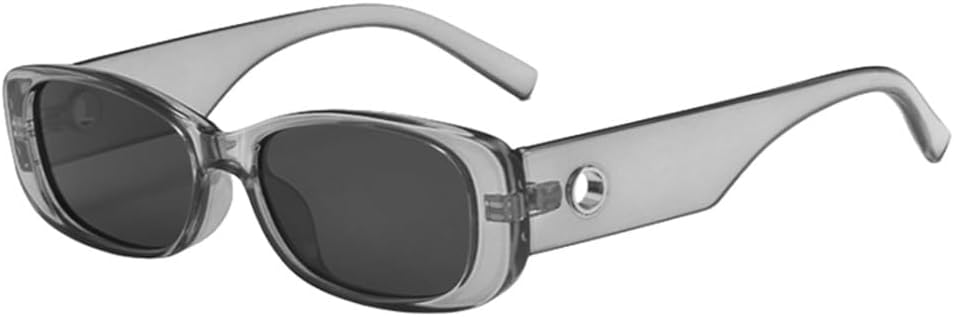 

Прямоугольные солнцезащитные очки для женщин и мужчин в стиле ретро с леопардовым принтом, защита от УФ-излучения UV400, модные овальные солнцезащитные очки для женщин MTZJH, Clear Gray