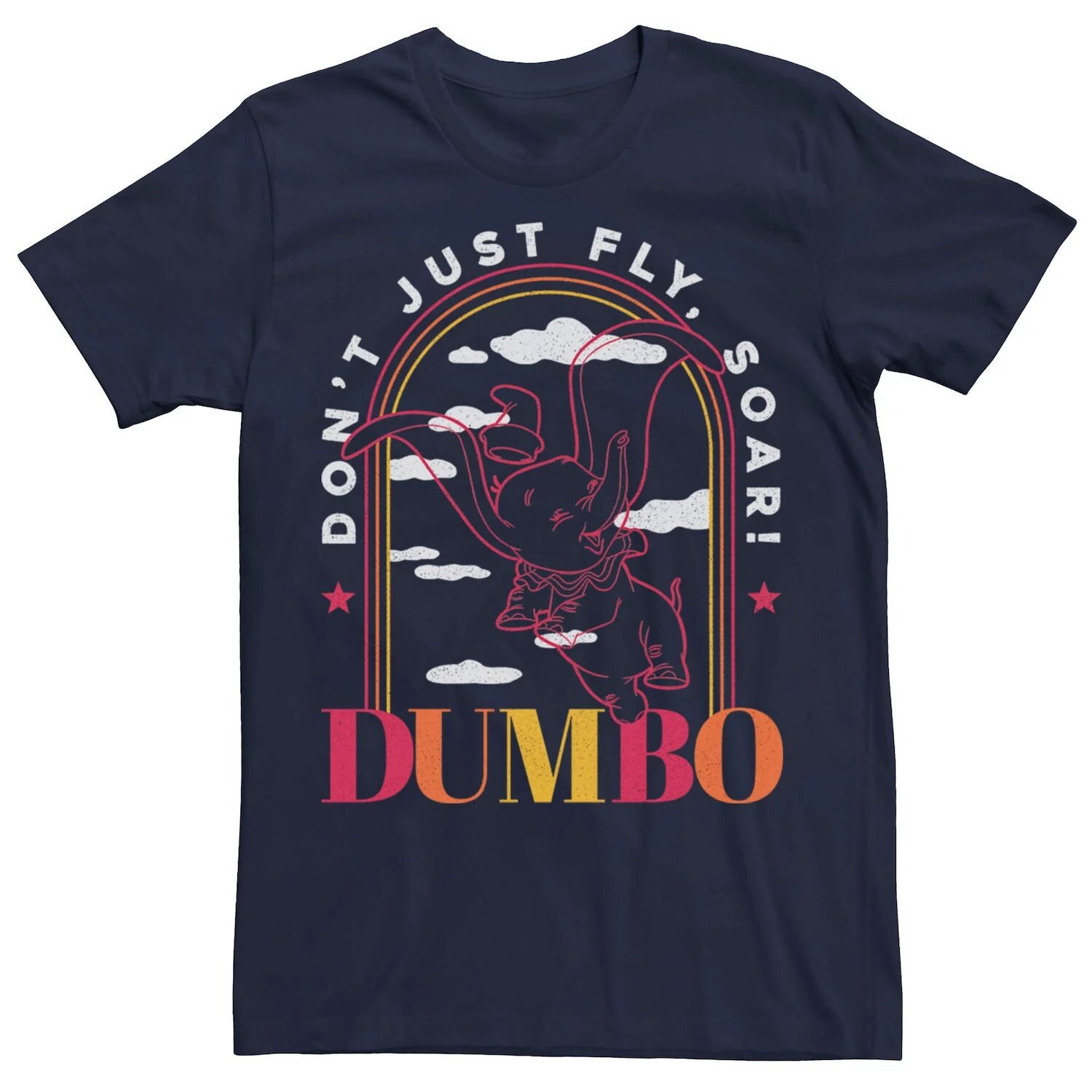 

Мужская футболка Dumbo Line Art Don't Just Fly Soar, Синяя Disney, синий