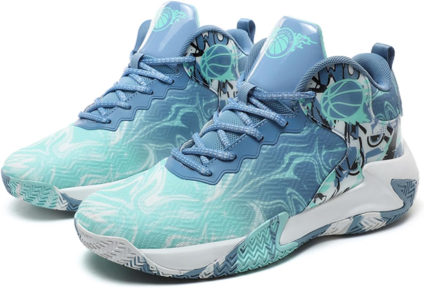 

Мужские баскетбольные кроссовки, стильные, противоскользящие, легкие, дышащие, повседневные спортивные кроссовки на шнуровке с амортизацией, подходят для бега, ходьбы и спортивных тренировок Qaoterod, синий