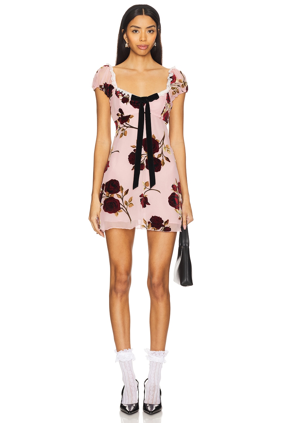 

Бархатное мини-платье For Love & Lemons, розовый
