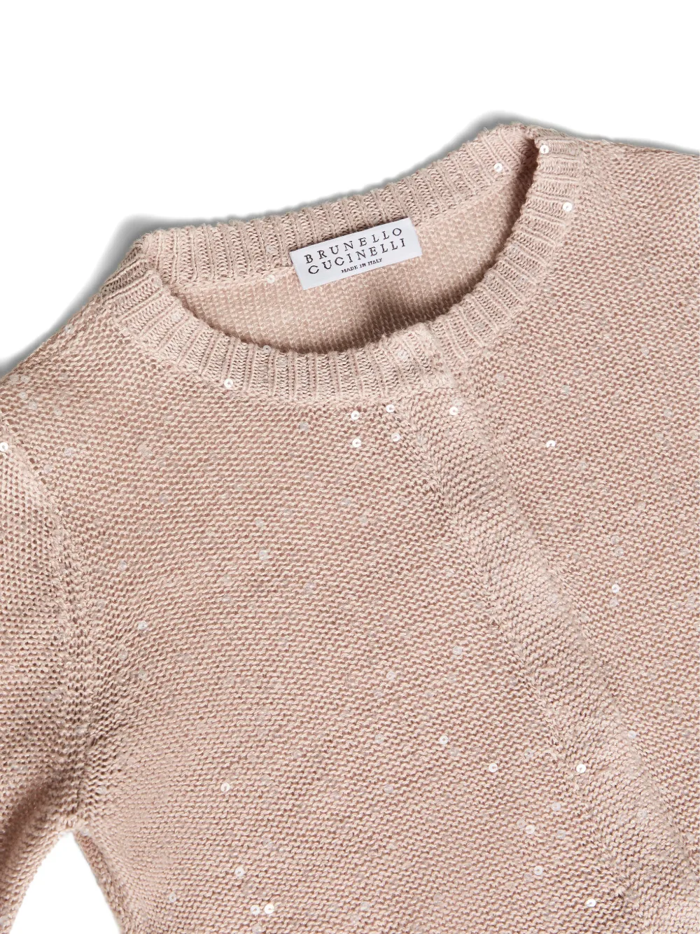 Кардиган с пайетками Brunello Cucinelli Kids, бежевый — фото 3