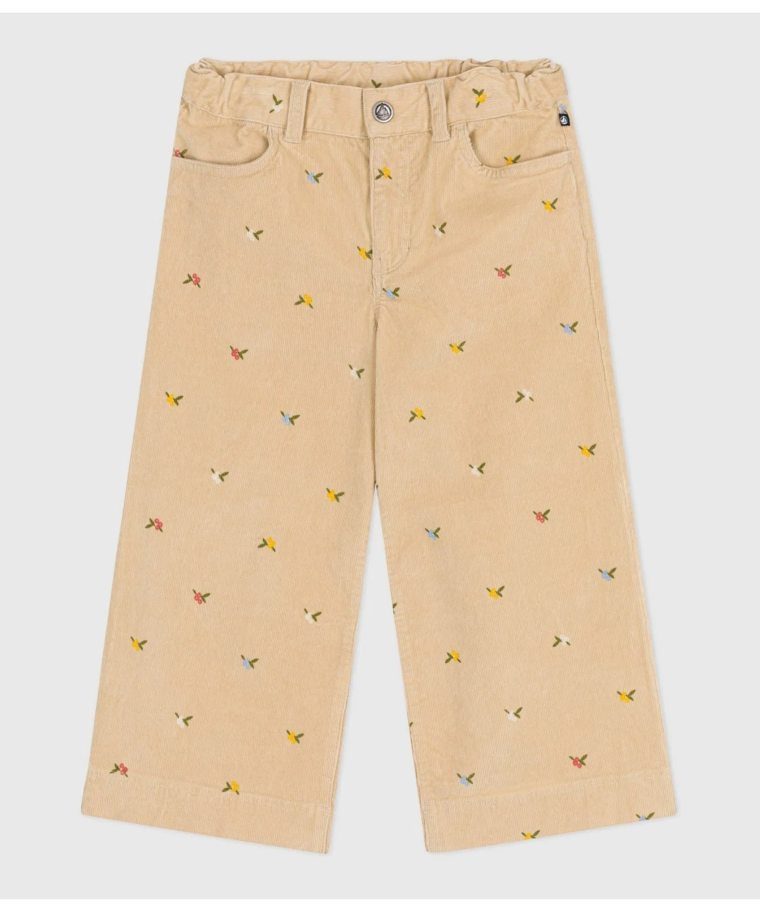 Детские вельветовые брюки Petit Bateau с цветочным принтом