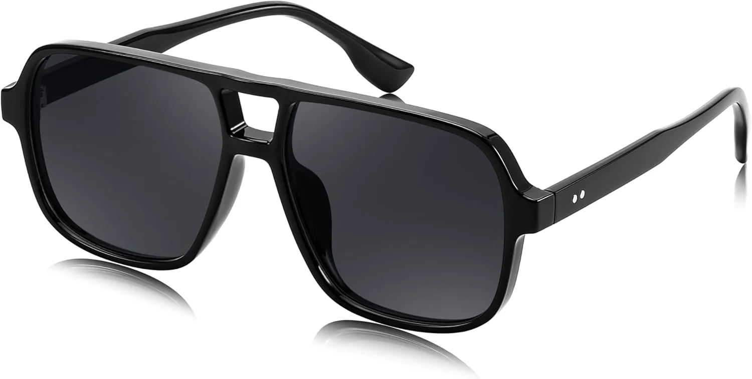 

Солнцезащитные очки FEISEDY в стиле ретро, ​​квадратные, авиаторские, для женщин и мужчин, винтажные, 70-е годы, модные, в пластиковой оправе, артикул B4158, Black 02