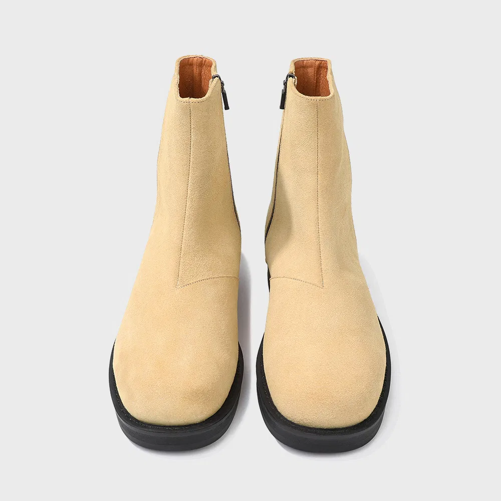 Мужские замшевые ботинки на молнии Second.A Minimal Bold Shape цвета кэмел от Firenze.A — фото 2