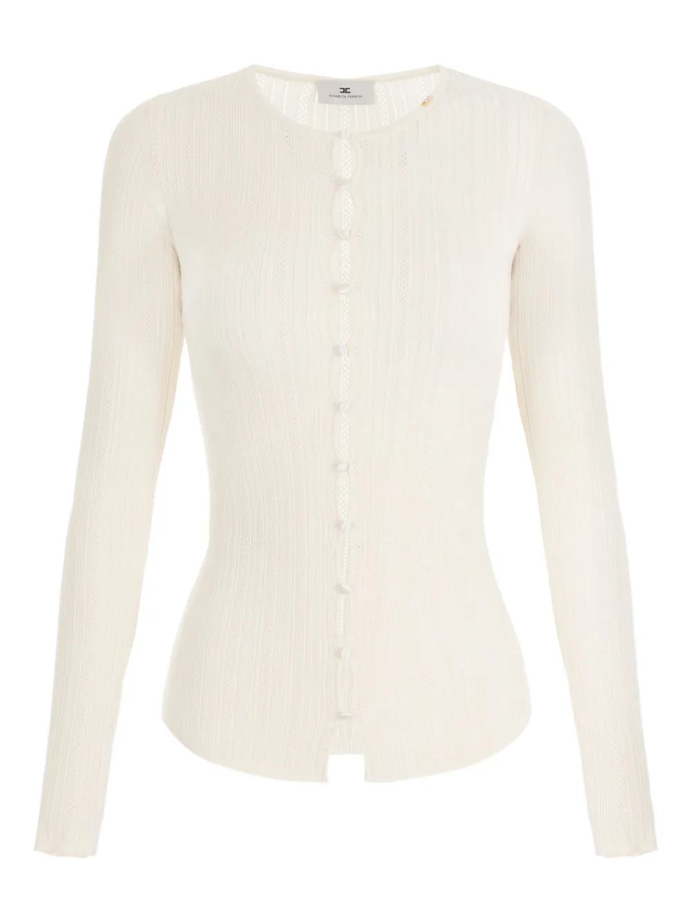 

Ребристый топ на пуговицах Elisabetta Franchi, желтый