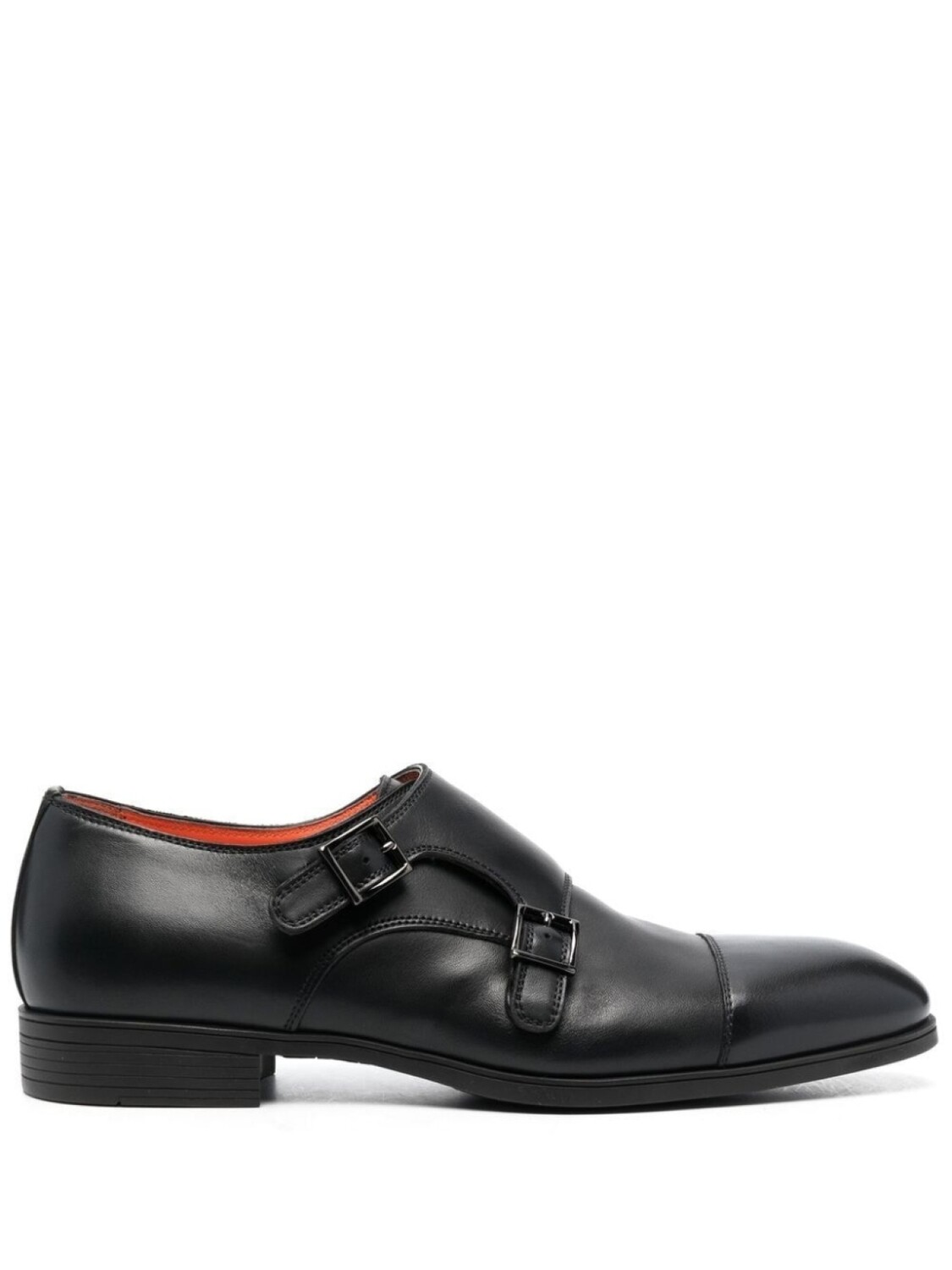 

Santoni туфли монки с пряжками, черный