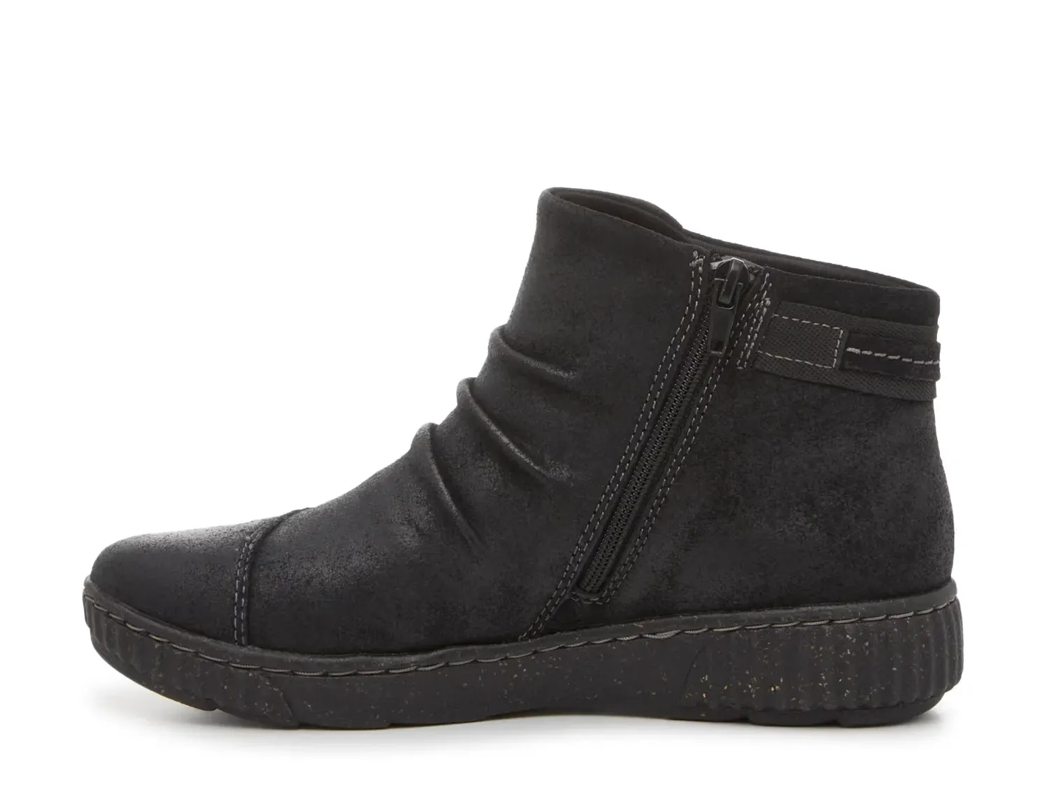 Ботинки женские Clarks Caroline Derby замшевые со сборкой, черный — фото 3