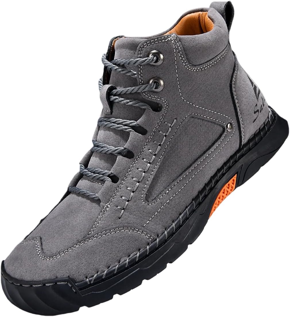 

Мужские повседневные походные ботинки, дышащие, противоскользящие, теплые, средней высоты, ботинки до щиколотки для пеших прогулок, путешествий, отдыха, альпинизма и бездорожья Generic, серый