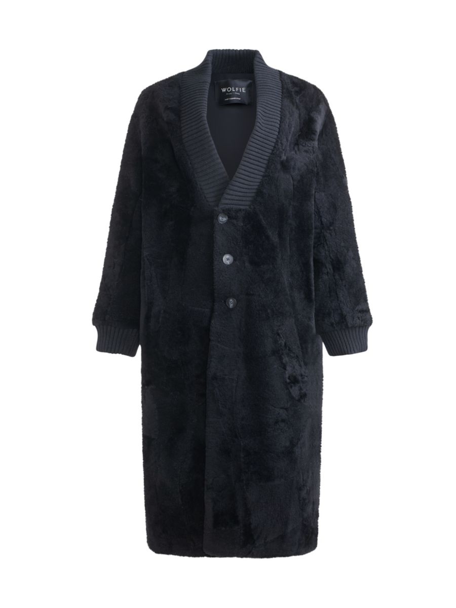 

Вязаный пуховик из овчины Made For Generations WOLFIE FURS, черный