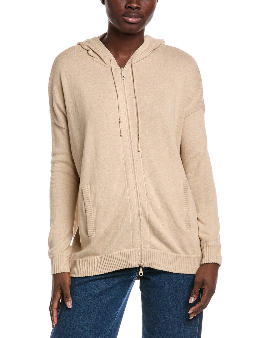 

Минни Роуз оверсайз худи с молнией из кашемировой смеси Minnie Rose, Tan