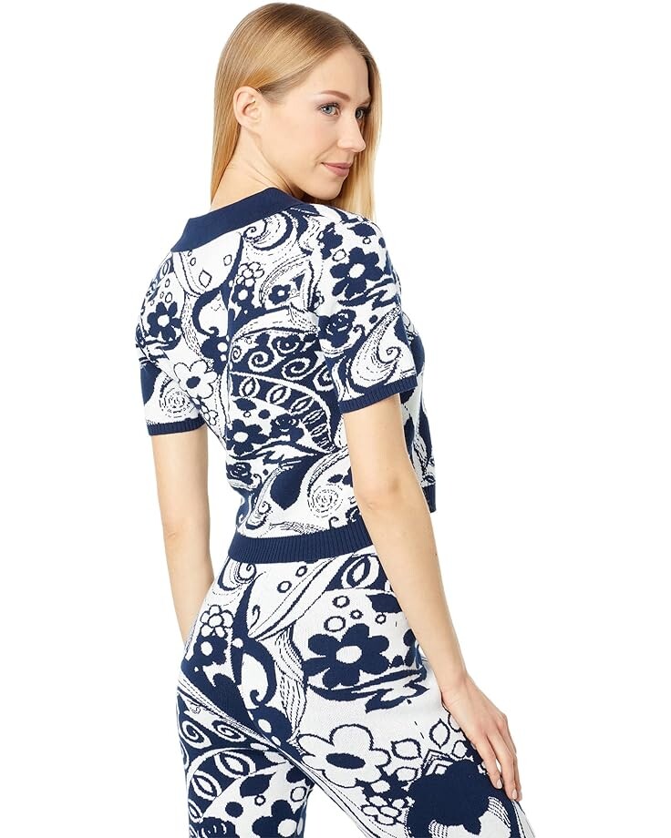 

Поло WAYF Short Sleeve Cropped Polo Shirt, цвет Navy Swirl