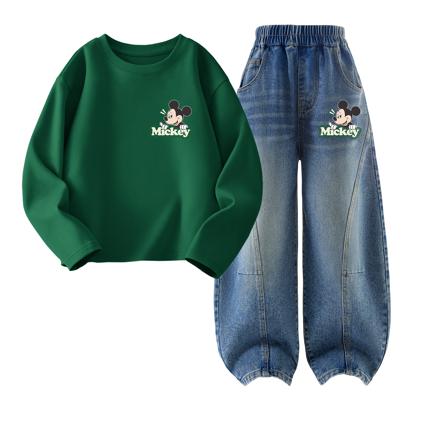 Детский спортивный комплект Casual Sportswear 2 Piece Set Disney, di peak summit k vintage зеленый+di summit k denim синий — фото 4