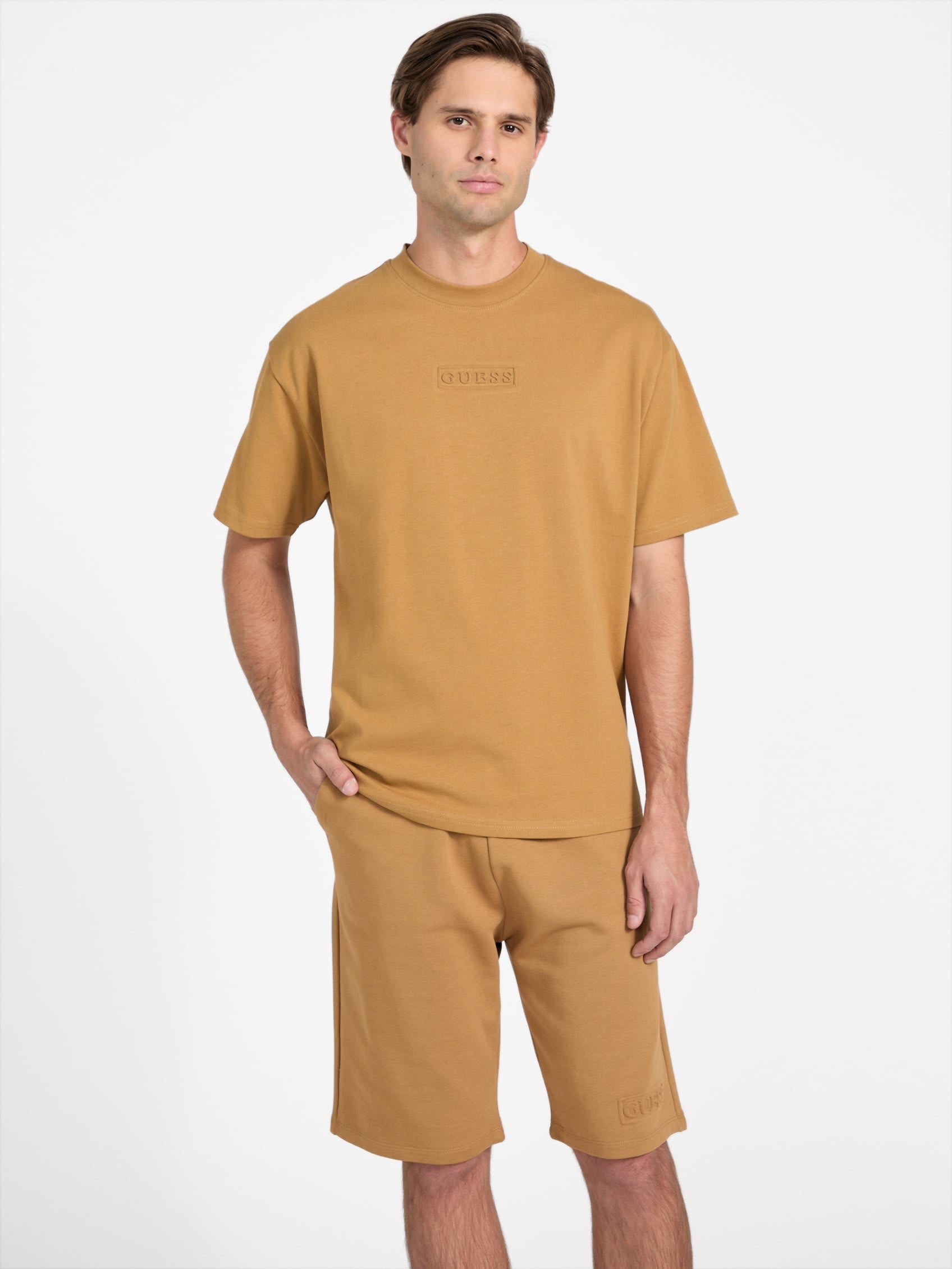 

Футболка Cruz с круглым вырезом Guess Factory, цвет smoked caramel