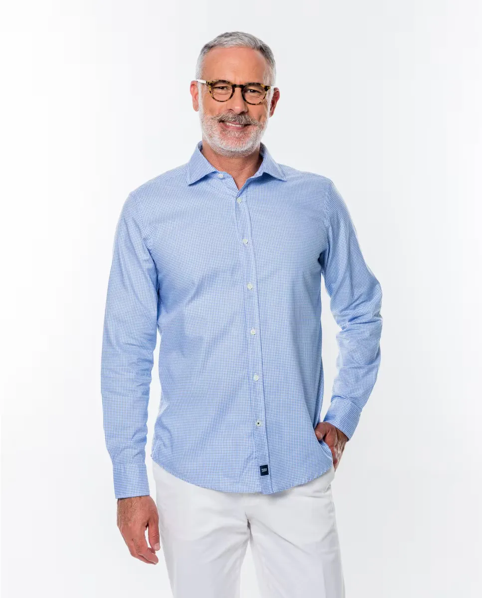 

Мужская повседневная хлопковая рубашка, мягкая и облегающая, в белую клетку Wickett Jones, белый