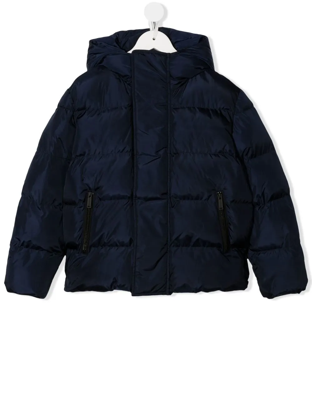

Пуховик с капюшоном и логотипом DSQUARED2 KIDS, синий