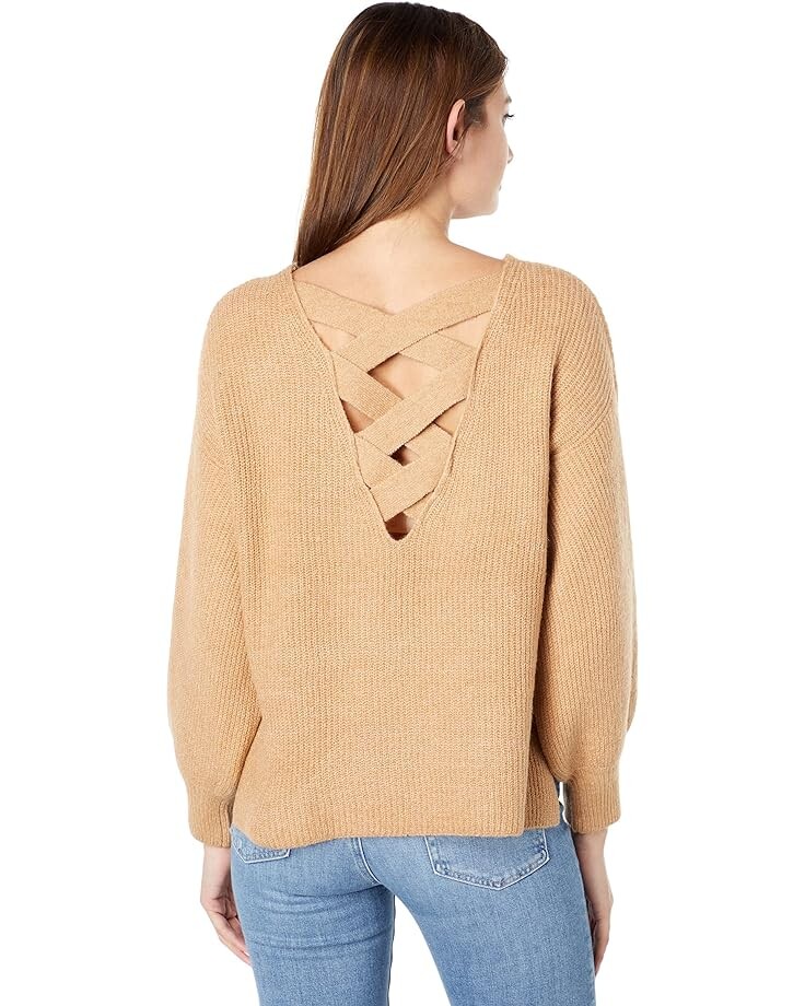 

Свитер 1.STATE Cross-Back Crew Neck Sweater, цвет Wild Oak