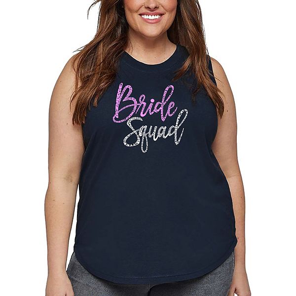 

Футболка с принтом Bride Squad для женщин plus size La Pop Art, Navy, Синий, Футболка с принтом Bride Squad для женщин plus size La Pop Art, Navy