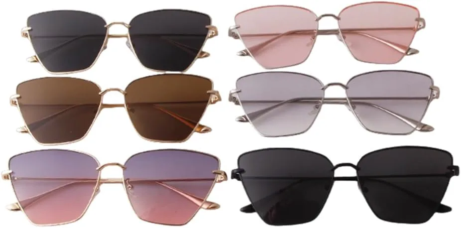 

Модные винтажные солнцезащитные очки для женщин, роскошные очки без оправы, прямоугольные, с градиентным покрытием, защита от УФ-излучения UV400 HHZZYVY, 2