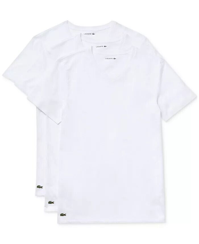 Футболки Lacoste, мужские, облегающие, белые — фото 4