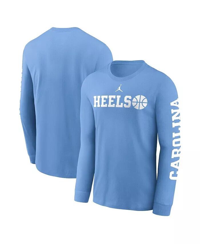 

Мужская футболка Carolina Blue North Carolina Tar Heels Basketball Icon Two-Hit с длинным рукавом Jordan