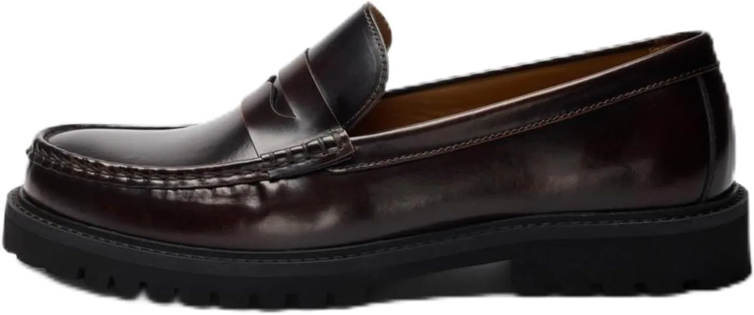 Лоферы кожаные Slhhugo Plain Penny Demitasse SELECTED MEN