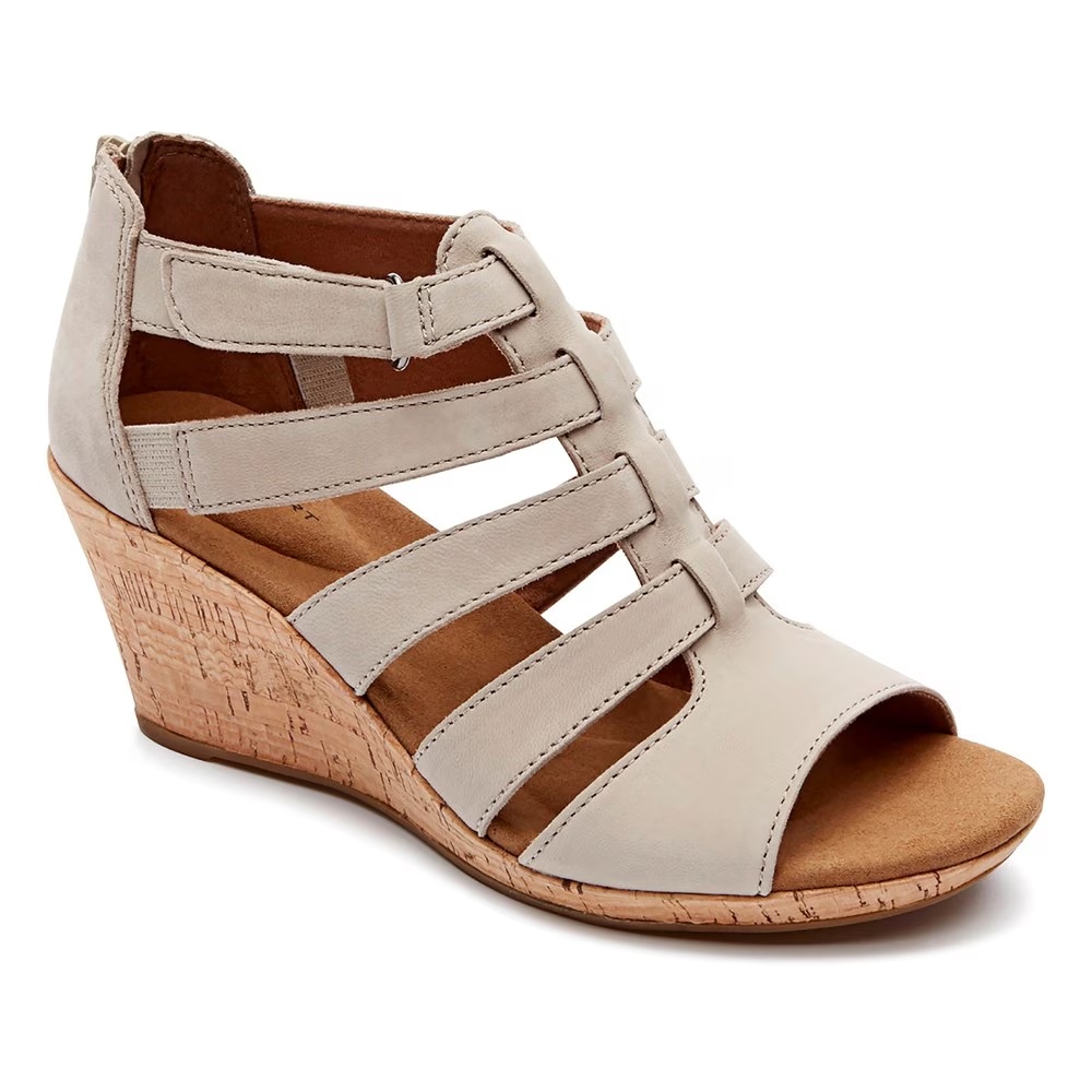 Босоножки на танкетке в стиле гладиатор Briah Rockport, new taupe nubuck