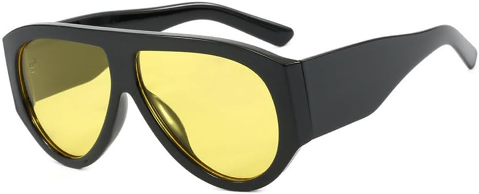 

Популярные модные женские солнцезащитные очки конфетных цветов, ретро-очки с широкими дужками, мужские модные солнцезащитные очки в стиле панк с градиентным переходом цвета TKKTLLT, Black Yellow