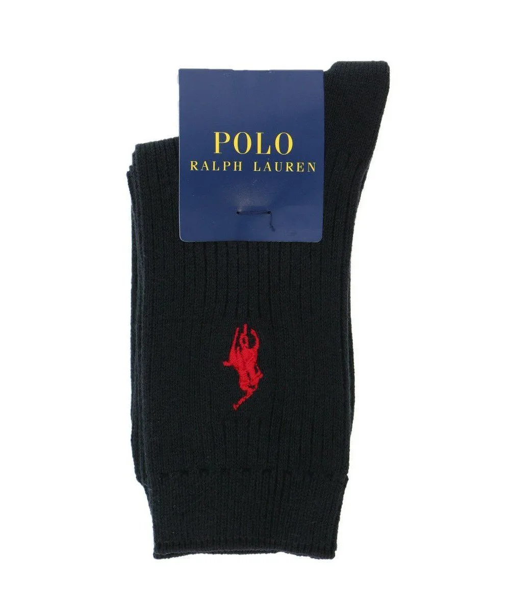 Детские ребристые носки POLO One Point Polo Ralph Lauren, 98. Black — фото 2