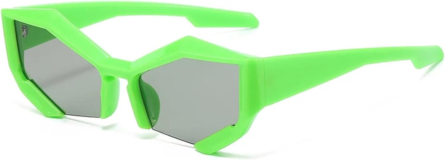 

Спортивные солнцезащитные очки «кошачий глаз» в полуободковой оправе для женщин и мужчин, роскошные панк-очки для женщин, маленькая оправа, солнцезащитные очки UV400 TKKTLLT, Green Gray